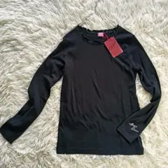 【新品未使用】mezzo piano クリスタルバイメゾピアノ 長袖Tシャツ 黒