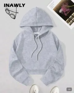 SHEIN INAWLY パーカー ライトグレー Mサイズ