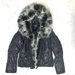 平成ギャル y2k ダウンジャケット　光沢　グランジ　短丈　ファー　00’s