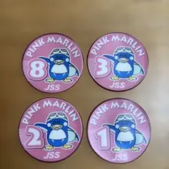 JSS 水泳教室 ワッペン 4枚セット PINK MARLIN