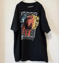 エルアールジー LRG アニマル柄 Tシャツ ライオン 半袖 L 黒