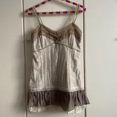 y2k フェアリーグランジ　キャミソール 平成ギャル　フリル　レース　可愛い