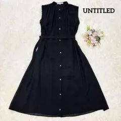 UNTITLED　アンタイトル　トリアセワッシャークロスワンピース　ブラック