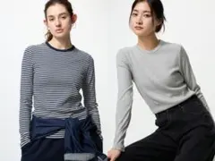 （最終お値下げ）UNIQLO　ソフトリブクルーネックT　2点セット売り