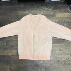 RELUME 波模様カーディガン ピンク・クリーム