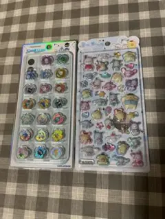 おはじきシール（はぴだんぶい） うるちゅるシール（シナモ、ポチャッコ、プリン）