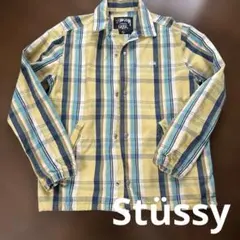 Stüssy GEAR Lサイズ チェック柄ジャケット　春カラー　レトロ　古着のサムネイル
