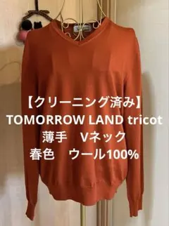 トゥモローランド 薄手ニット Vネック　ウール100% Sサイズ 美品