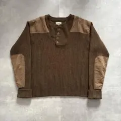 肉厚　L.L.Bean エルエルビーン　ニット　コンバットセーター　サーマル　茶
