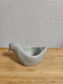 鳥型陶器 小型 淡いグレー かわいい鳥の香合 すずめ - メルカリ