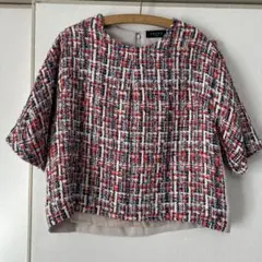 SACRA ツイード 五分袖 トップス