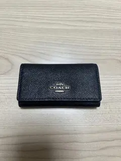 COACH ブラック レザー キーケース