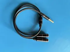 4極ミニステレオ3.5mm 分配ケーブル マイク& 音声