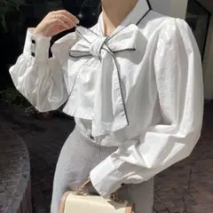 one after another NICE CLAUP ボウタイブラウス