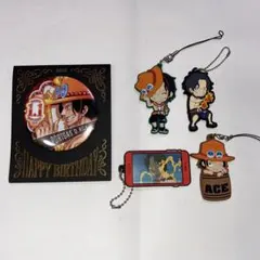 ワンピース　ポートガス・D・エース　バースデー缶バッジ　2019 ストラップ