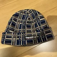 Supreme チェック柄 ニット帽