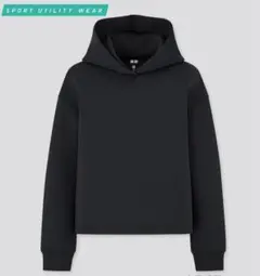 美品［ユニクロ ］ウルトラストレッチドライスウェットプルパーカ＊BLACK /M
