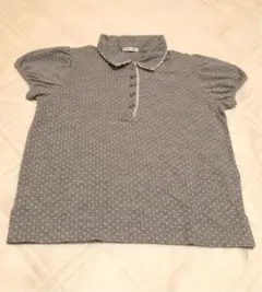 【値下げ】グレー ドット ポロシャツ