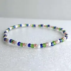 ハンドメイド 天然石ミックス ガラスビーズブレスレット - メルカリ