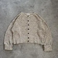 ニットカーディガン 短丈 春色 メランジ お洒落 きれいめカジュアル 韓国風