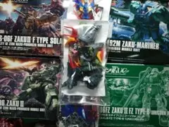 HGザク各種　4種セット　新品未開封品　＋　ジャンクパーツ3袋　送料込みのサムネイル