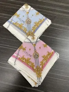 未使用　CELINE バロックデザイン ハンカチ スカーフ2枚セット