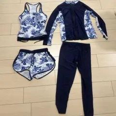 フラワープリント水着4点セット Lサイズ