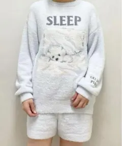 ジェラートピケ　スリープドッグジャガードプルオーバー＆ショートパンツ　上下セット