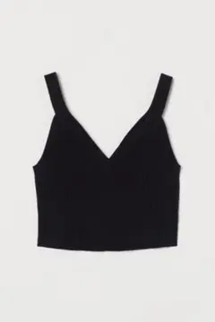 H&M リブニットキャミソールビスチェ ブラックのサムネイル