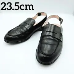 ✨美品✨パスクッチ　イタリア製　本革　バックベルト　ローファー　黒　23.5cmのサムネイル