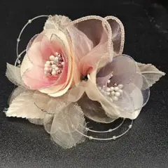 コサージュ ピンク ベージュ