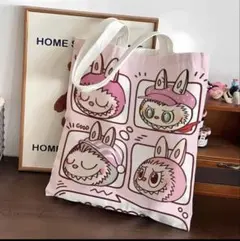 ラブブ トートバッグ　Labubu 大　約30x35cm 後は無地です