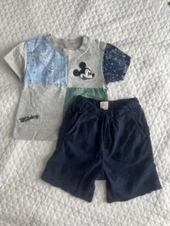 ミッキーマウス Tシャツとショートパンツ セット