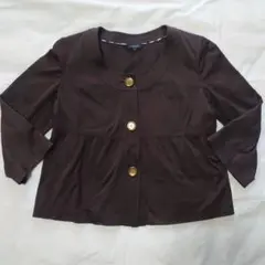 美品　BURBERRY ノーカラージャケット サイズ40 ブラウン