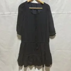 バーバリー　ブルーレーベル　ネイビー 七分袖 ワンピース 36