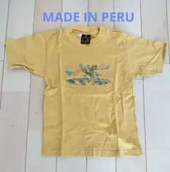 イエロー キッズTシャツ 100%コットン