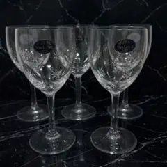 【新品未使用】HOYA CRYSTAL ワイングラス 5個セット カットグラス