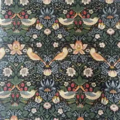 V&Aウィリアムモリス シーチング　いちご泥棒 ブラック　108×1m