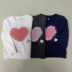 ハートプリント　トレーナー　3色セット　100cm　ELTINDOL