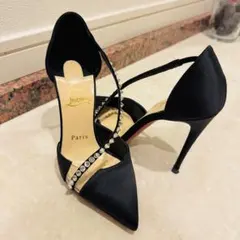 【超美品】Christian Louboutin サテンクロスパンプス