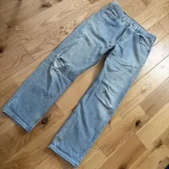 Levi's リーバイス501 W32 ライトブルー ストレート 膝ダメージ