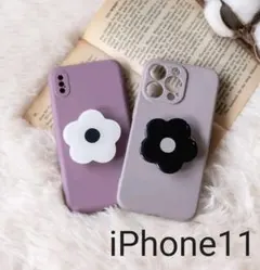 ポップソケット フラワー  iPhone11ケース スマホグリップ　韓国 花