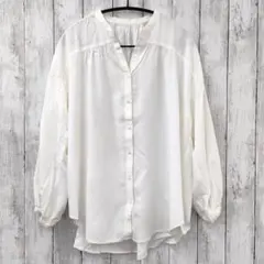 【 GLOBAL WORK 】ノーカラースキッパーブラウス レーヨン