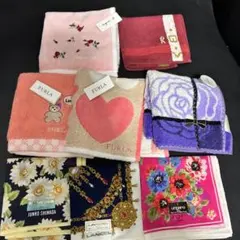【シール、タグ付き有り】ハンカチ、ハンドタオル8枚セット