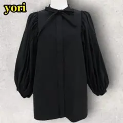yori ボウタイ リボンパフスリーブブラウス　 黒 YR2121-096AWのサムネイル