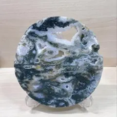 【天然石】お洒落なモスアゲート ジオードザクザク 置物