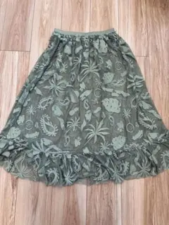 RODEO CROWNS フラワー柄ロングスカート FREE