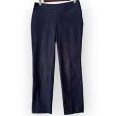 TALBOTS タルボット ストレッチ デニム風 テーパードパンツ 紺 M相当