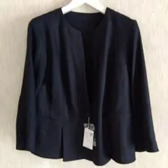 NEW YOKER ネイビーノーカラージャケットト　11号