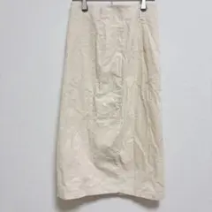 アイボリー ストライプ タイトスカート 〖M〗 新品タグ付き コーデュロイ